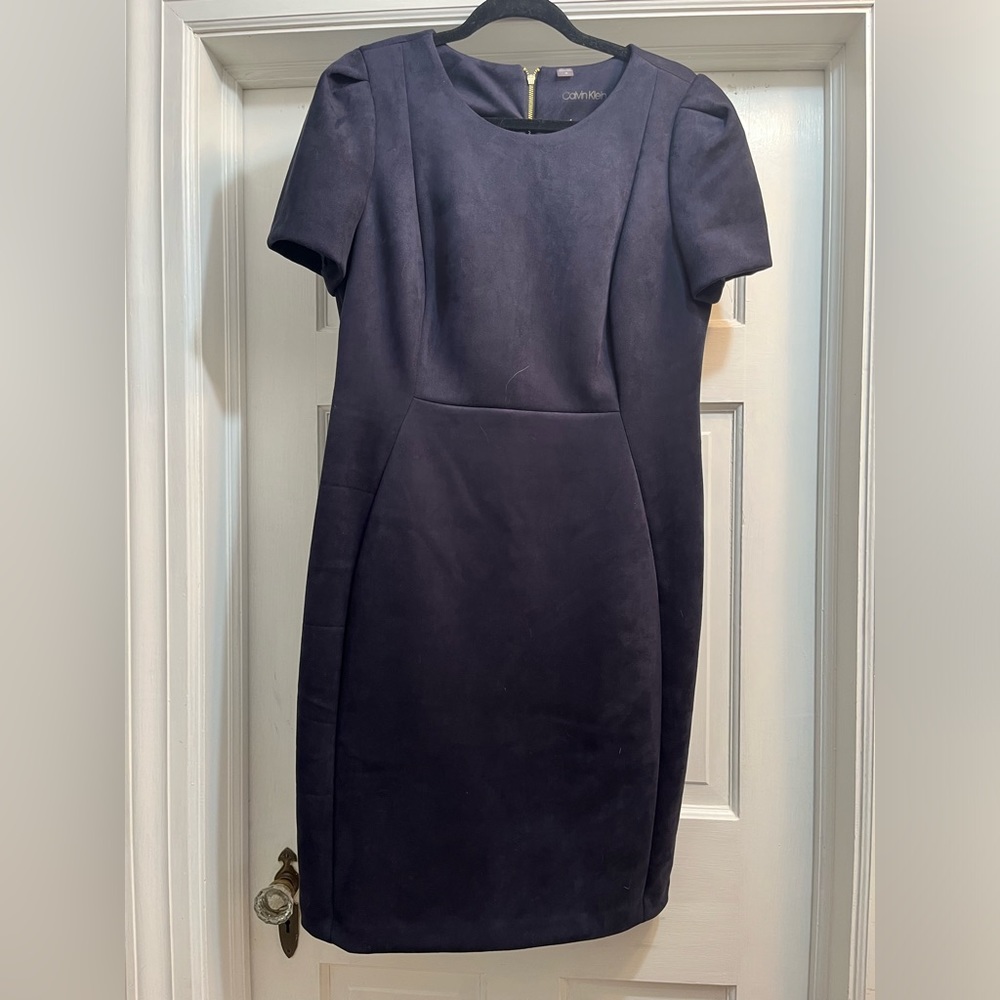 Navy suede Calvin Klein dress